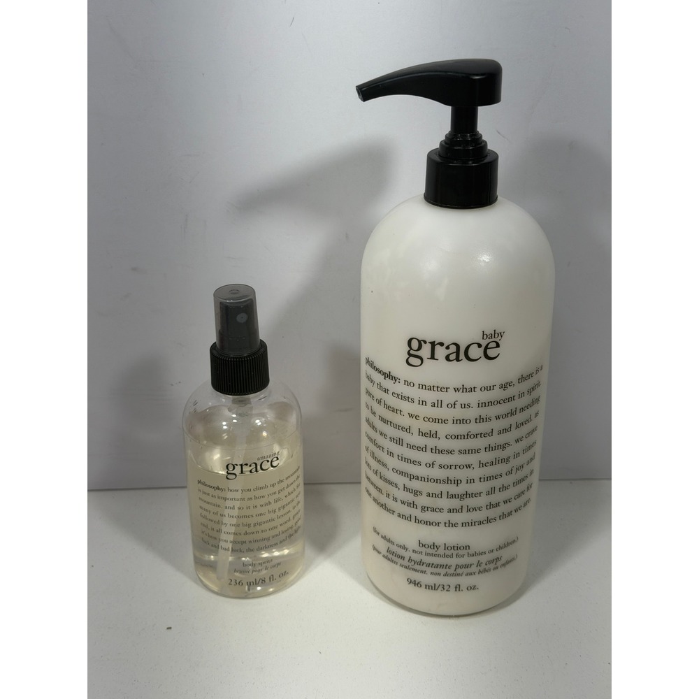 Philosophy Baby Grace Body Lotion 32oz & Amazing Grace Body Spritz 8oz Set
